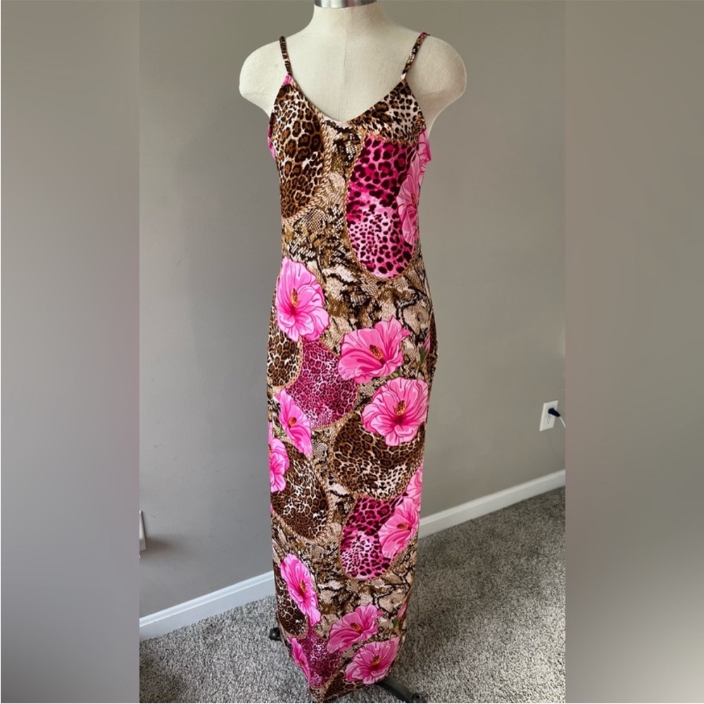 Hawaiian Cheetah & Floral Print Maxi Dress🌺